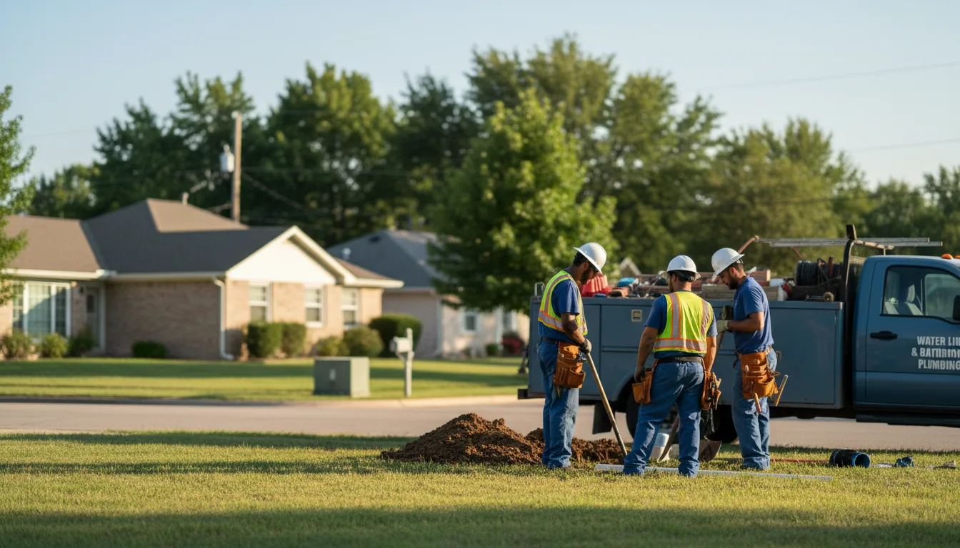 Residential water line and bathroom plumbing service in Dyer, IN